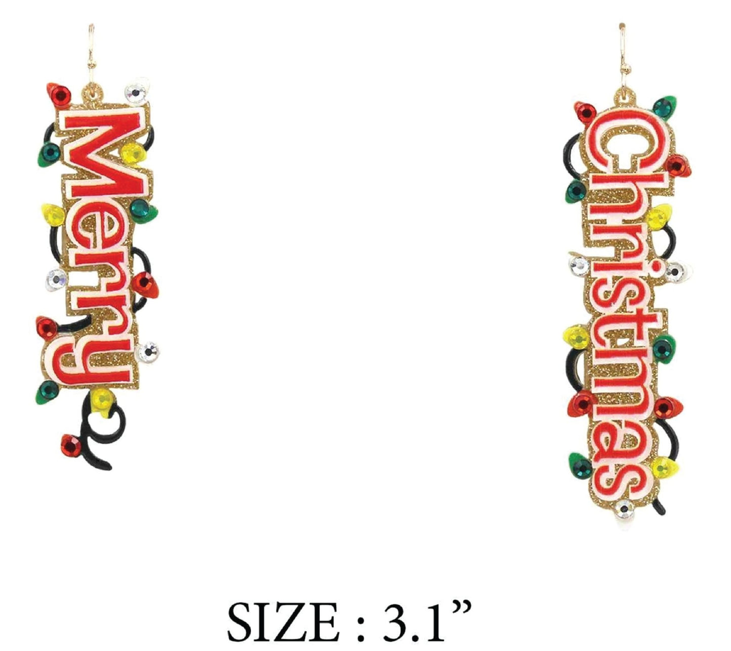 Beaded & Acrylic Merry Christmas Earrings - Grit & Grace Designs