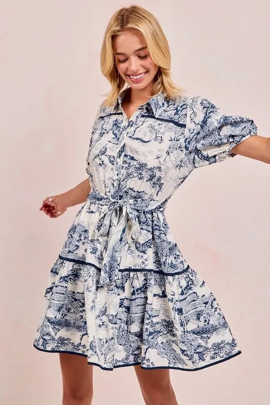 BiBi Woven Printed Tiered Dress - Grit & Grace Designs
