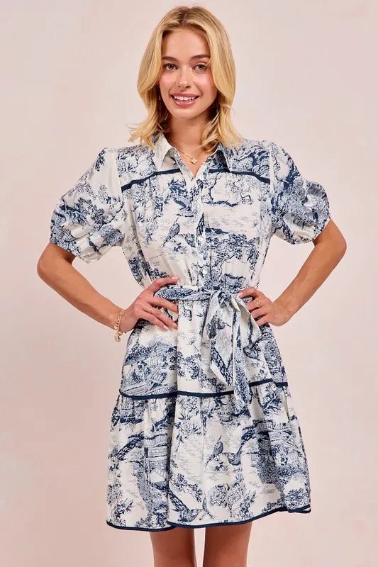 BiBi Woven Printed Tiered Dress - Grit & Grace Designs