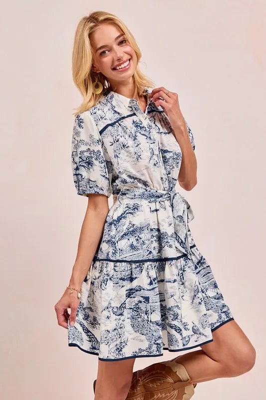 BiBi Woven Printed Tiered Dress - Grit & Grace Designs