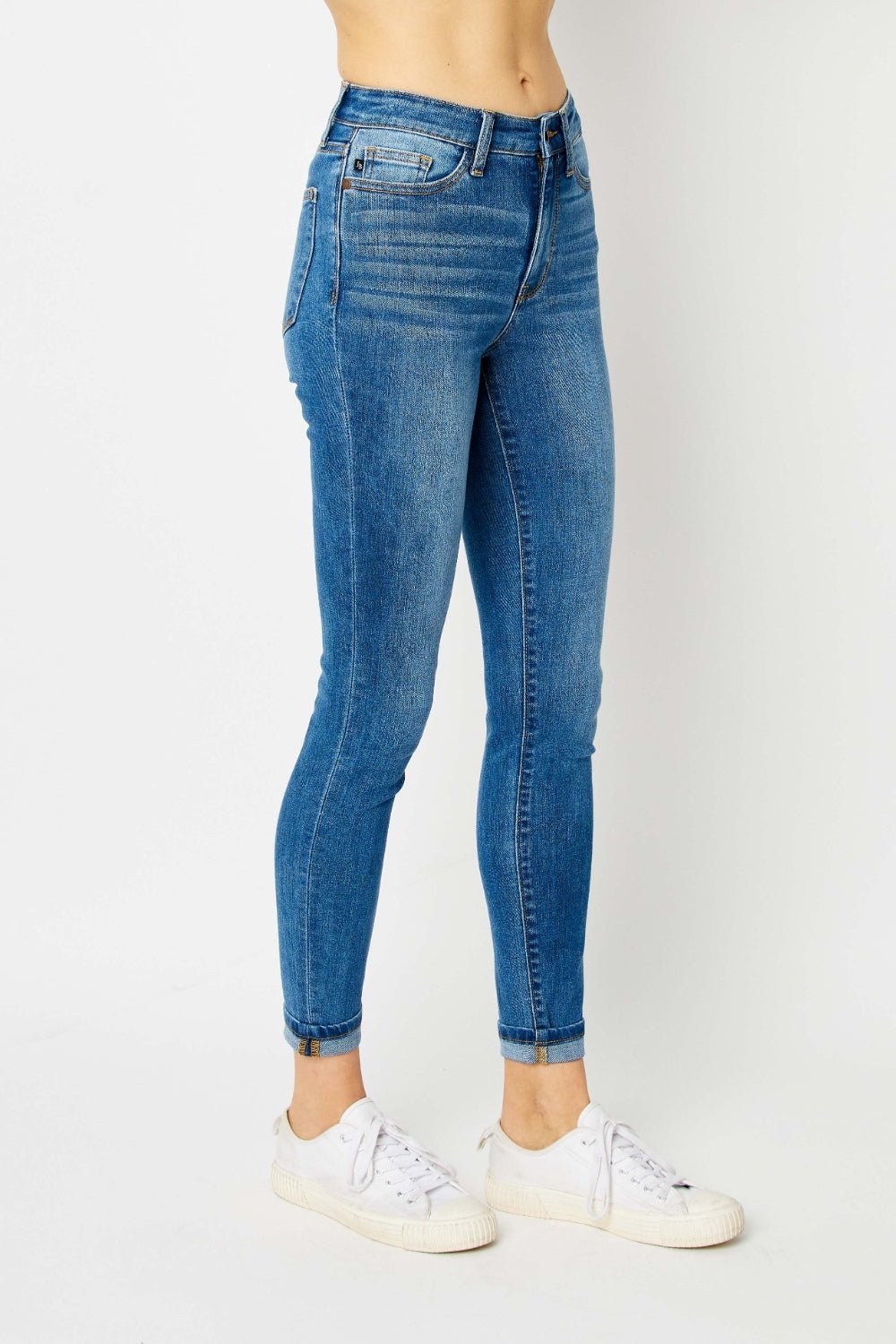 Judy Blue Full Size Cuffed Hem Skinny Jeans - Grit & Grace Designs