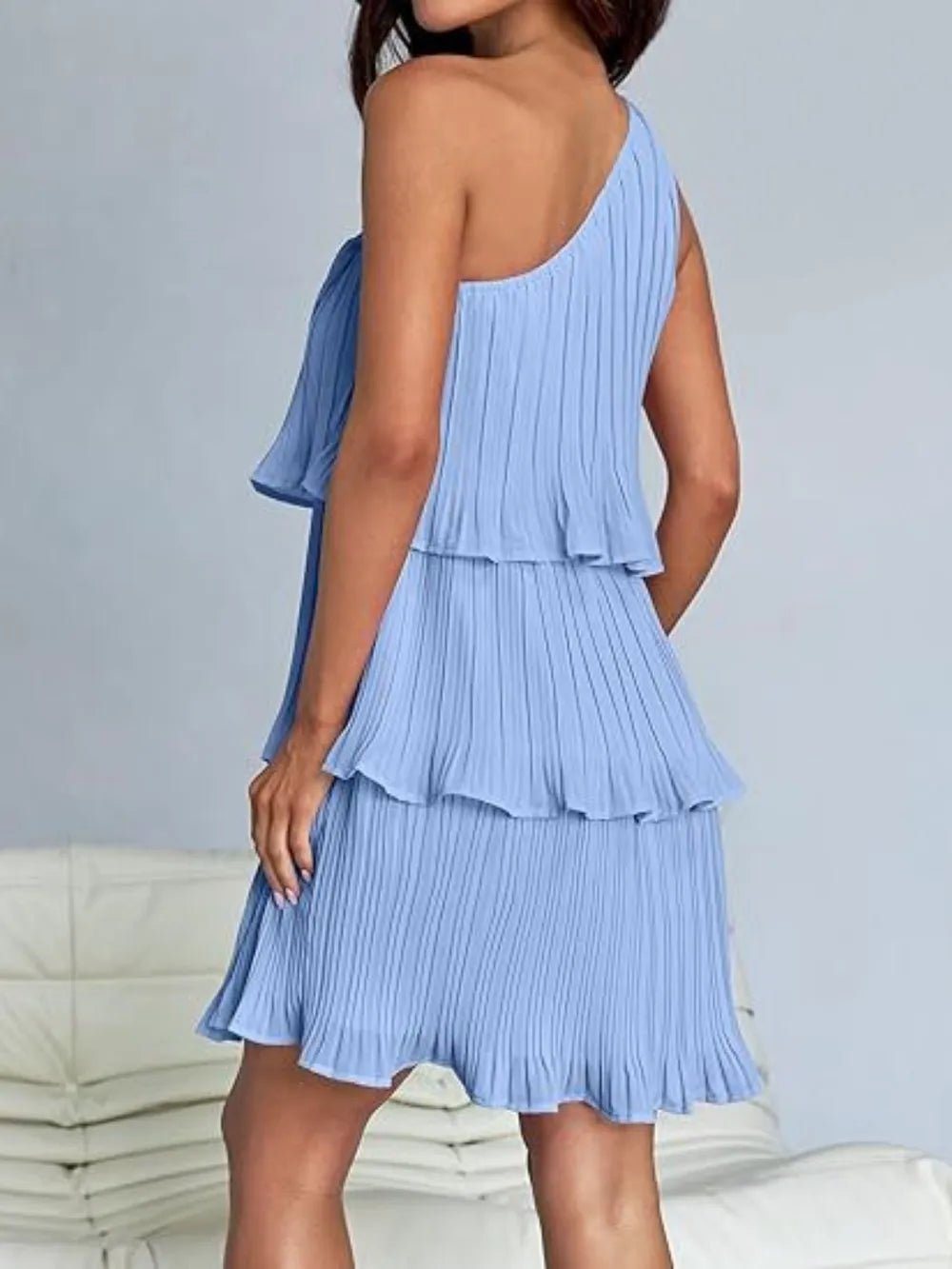 Layered Single Shoulder Mini Dress - Grit & Grace Designs