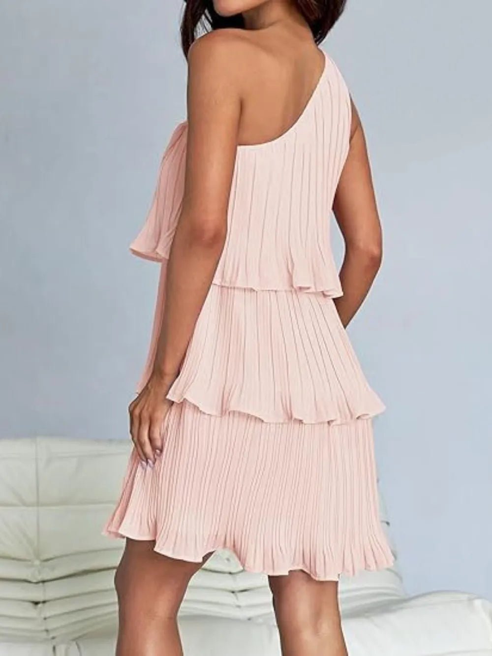 Layered Single Shoulder Mini Dress - Grit & Grace Designs