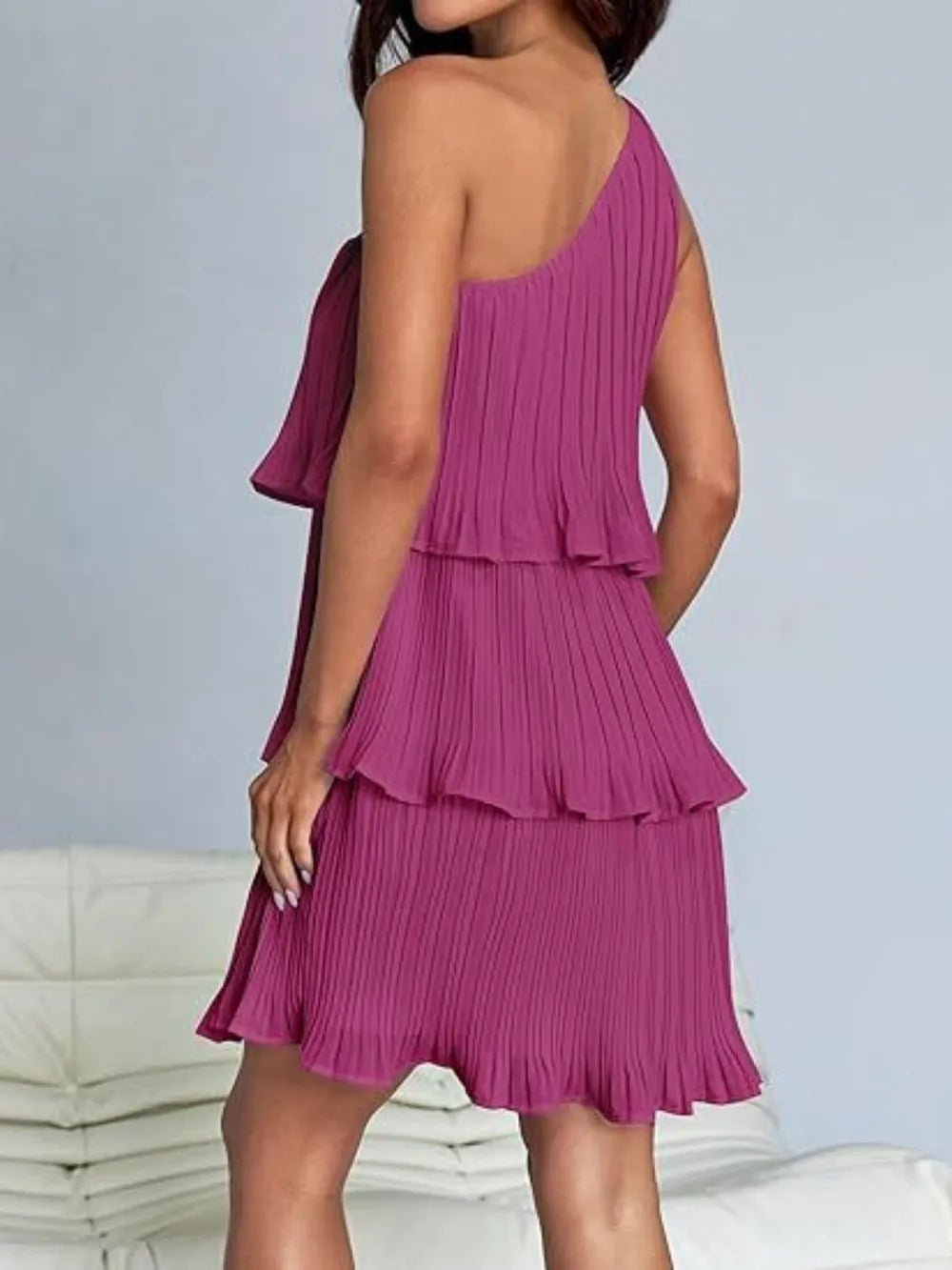 Layered Single Shoulder Mini Dress - Grit & Grace Designs