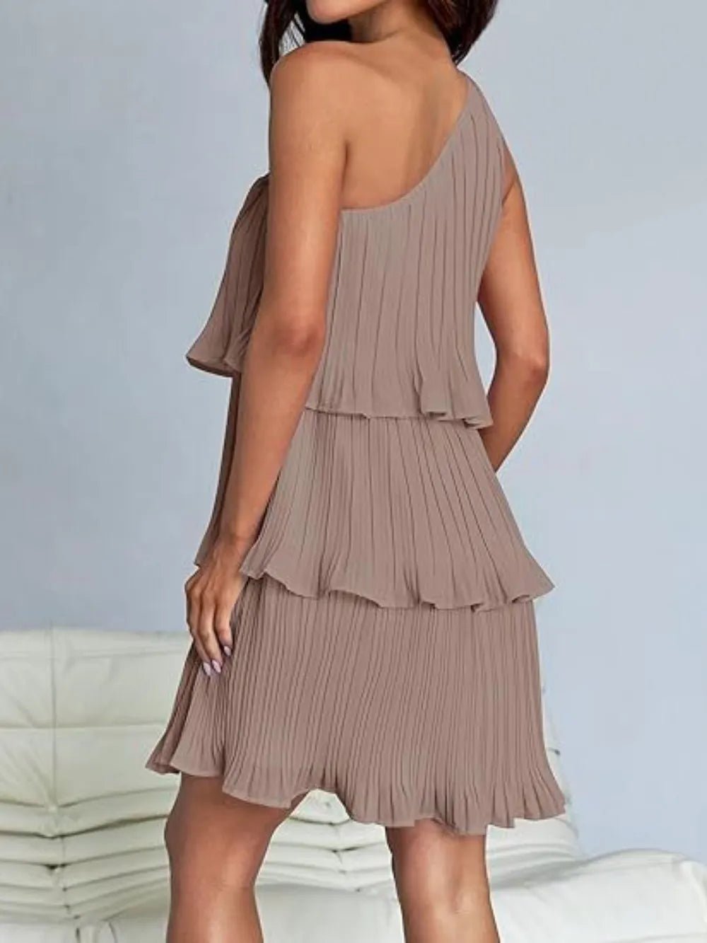 Layered Single Shoulder Mini Dress - Grit & Grace Designs