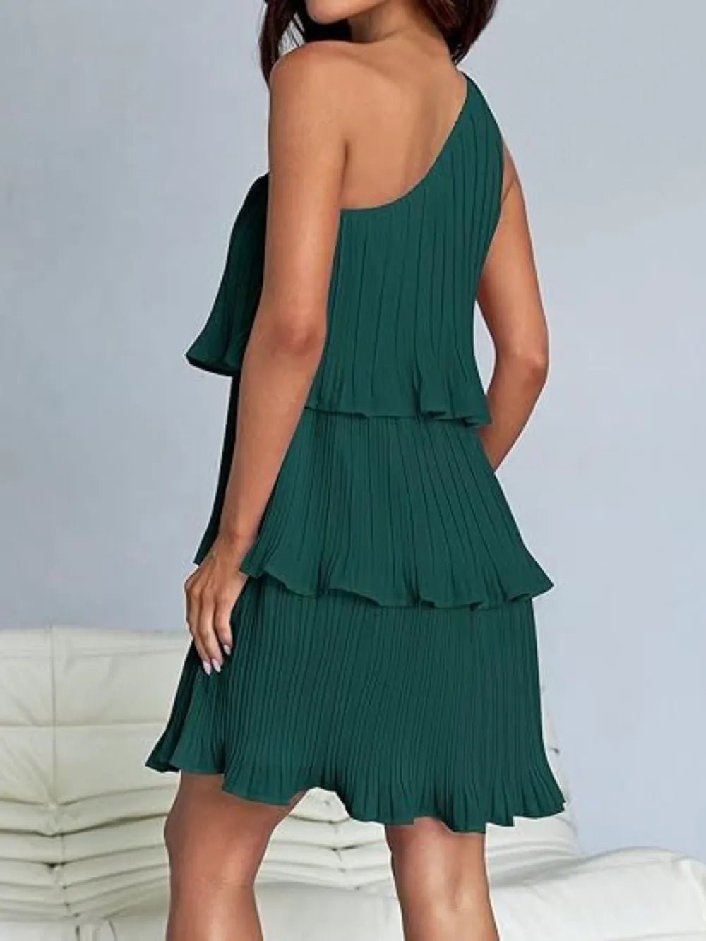 Layered Single Shoulder Mini Dress - Grit & Grace Designs