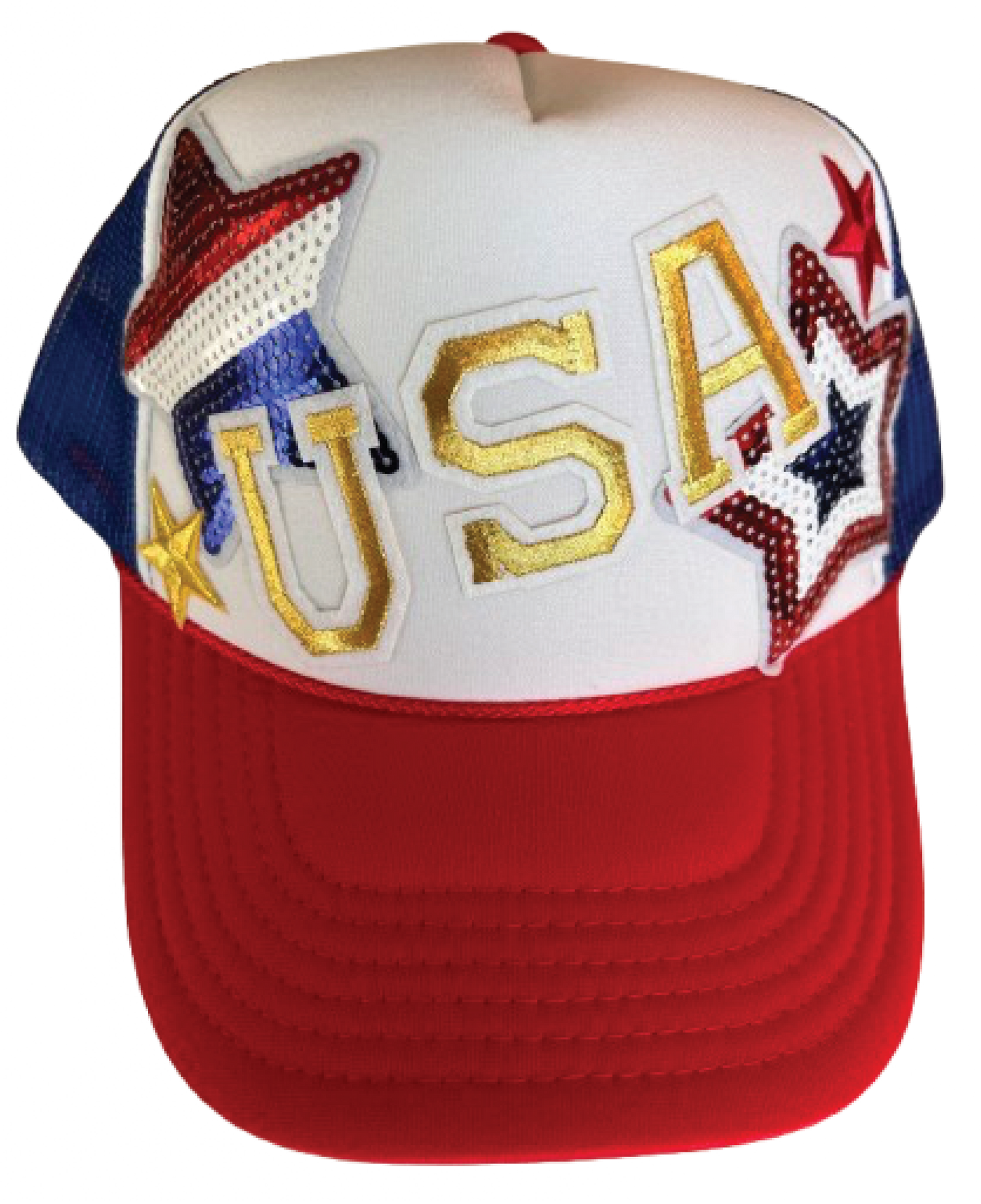 Gold USA Trucker Hats - Grit & Grace Designs