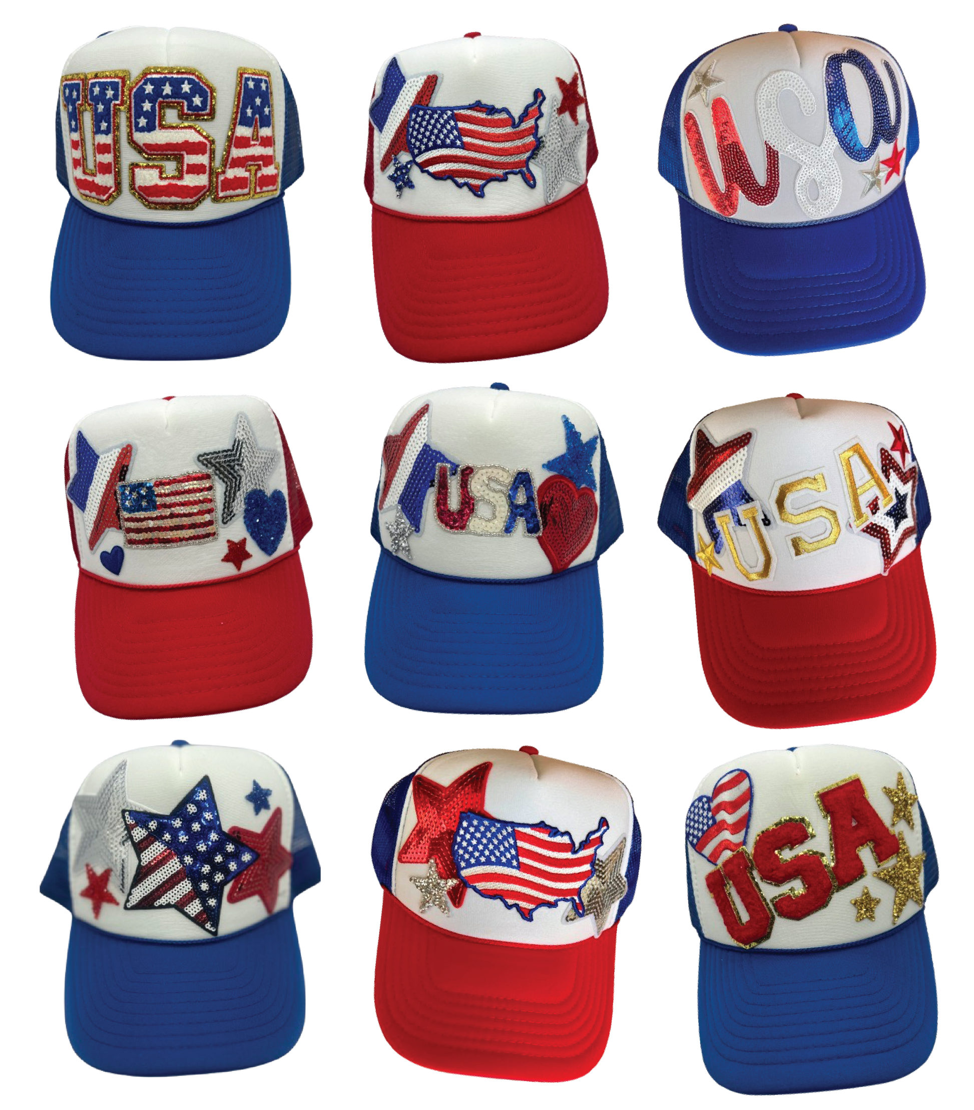 Group of All American USA Trucker Hats - Grit & Grace Designs