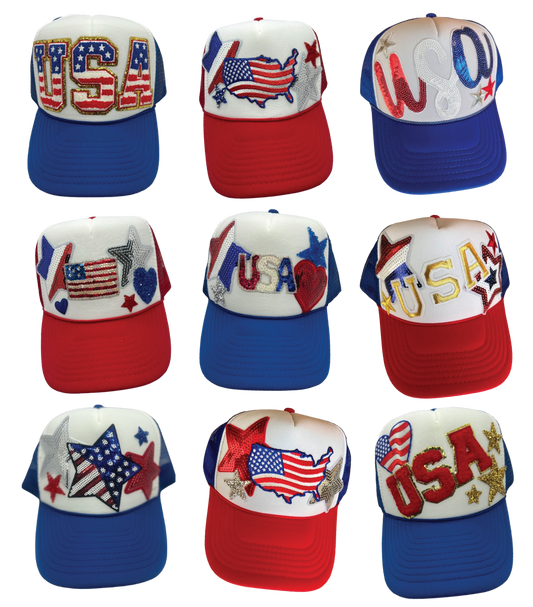 Group of All American USA Trucker Hats - Grit & Grace Designs