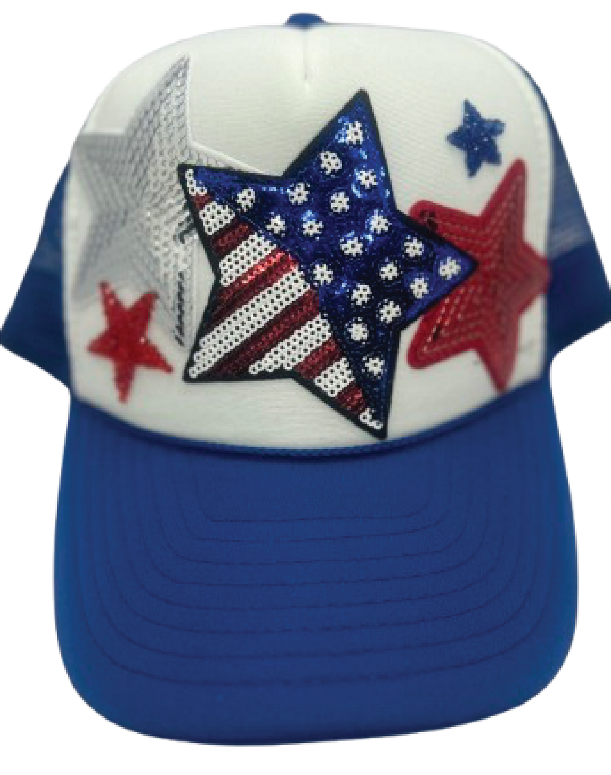 Royal Blue American Stars Trucker Hats - Grit & Grace Designs