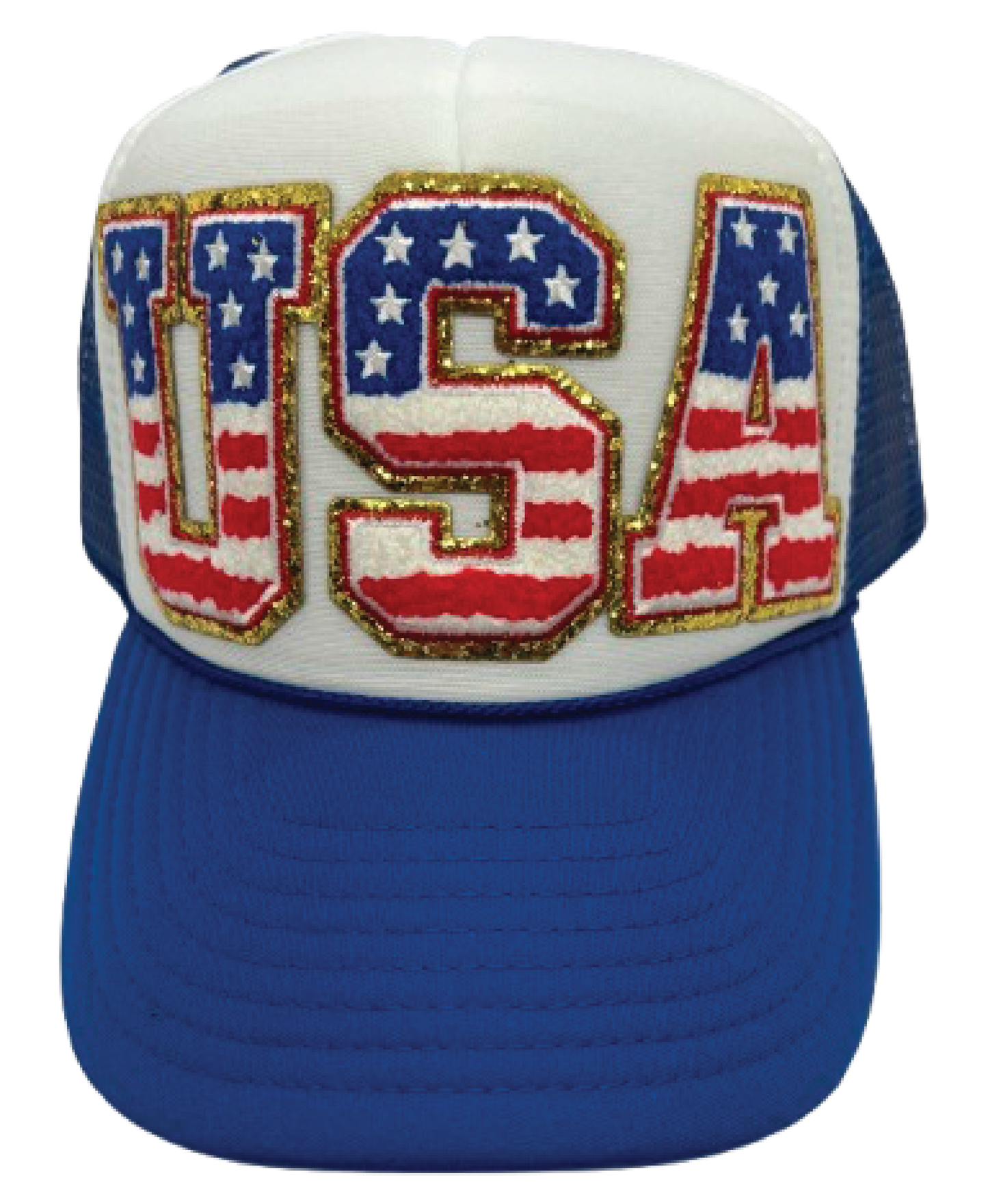 USA Flag Letters Trucker Hats - Grit & Grace Designs