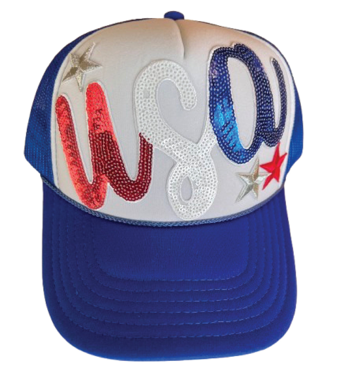 Large sequin USA Trucker Hats - Grit & Grace Designs