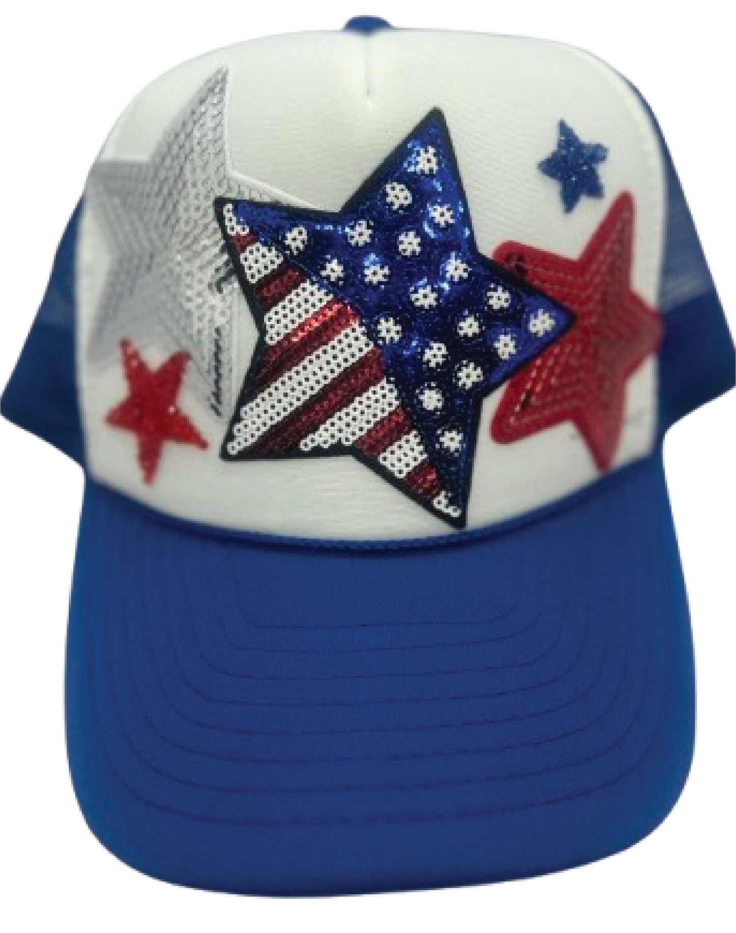 Royal Blue American Stars Trucker Hats - Grit & Grace Designs