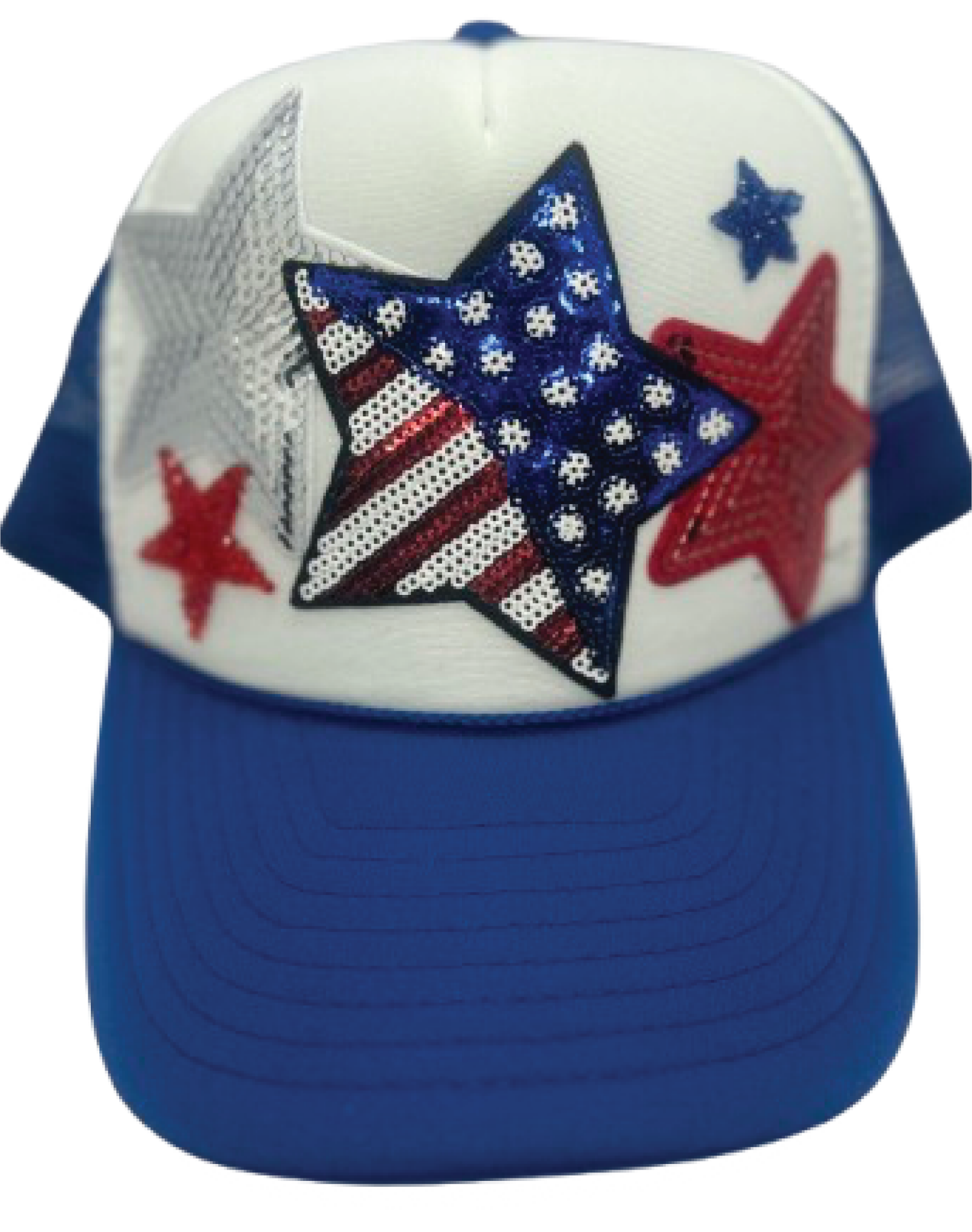 Royal Blue American Stars Trucker Hats - Grit & Grace Designs