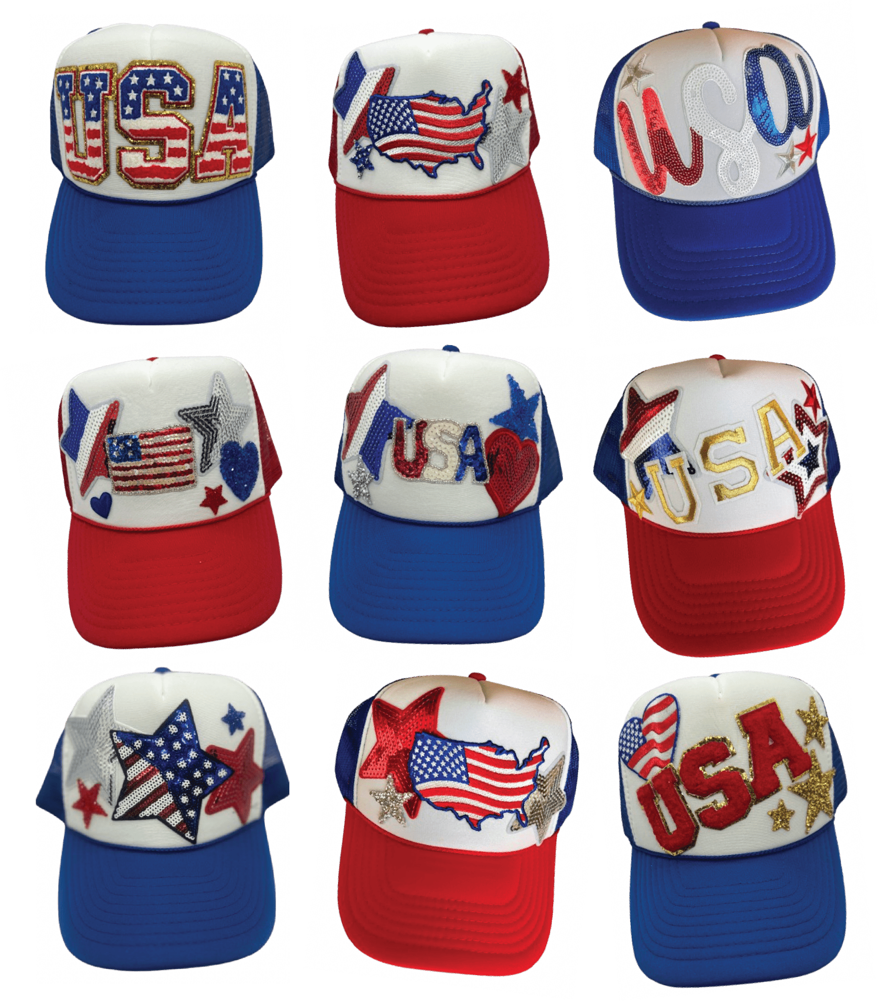 Group of All American USA Trucker Hats - Grit & Grace Designs