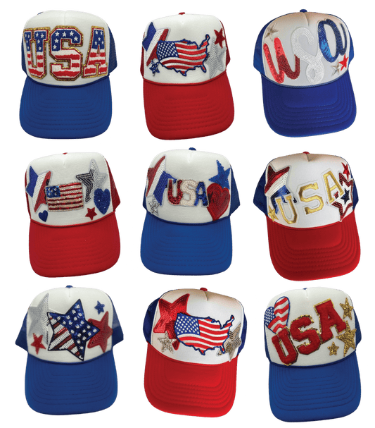 Group of All American USA Trucker Hats - Grit & Grace Designs