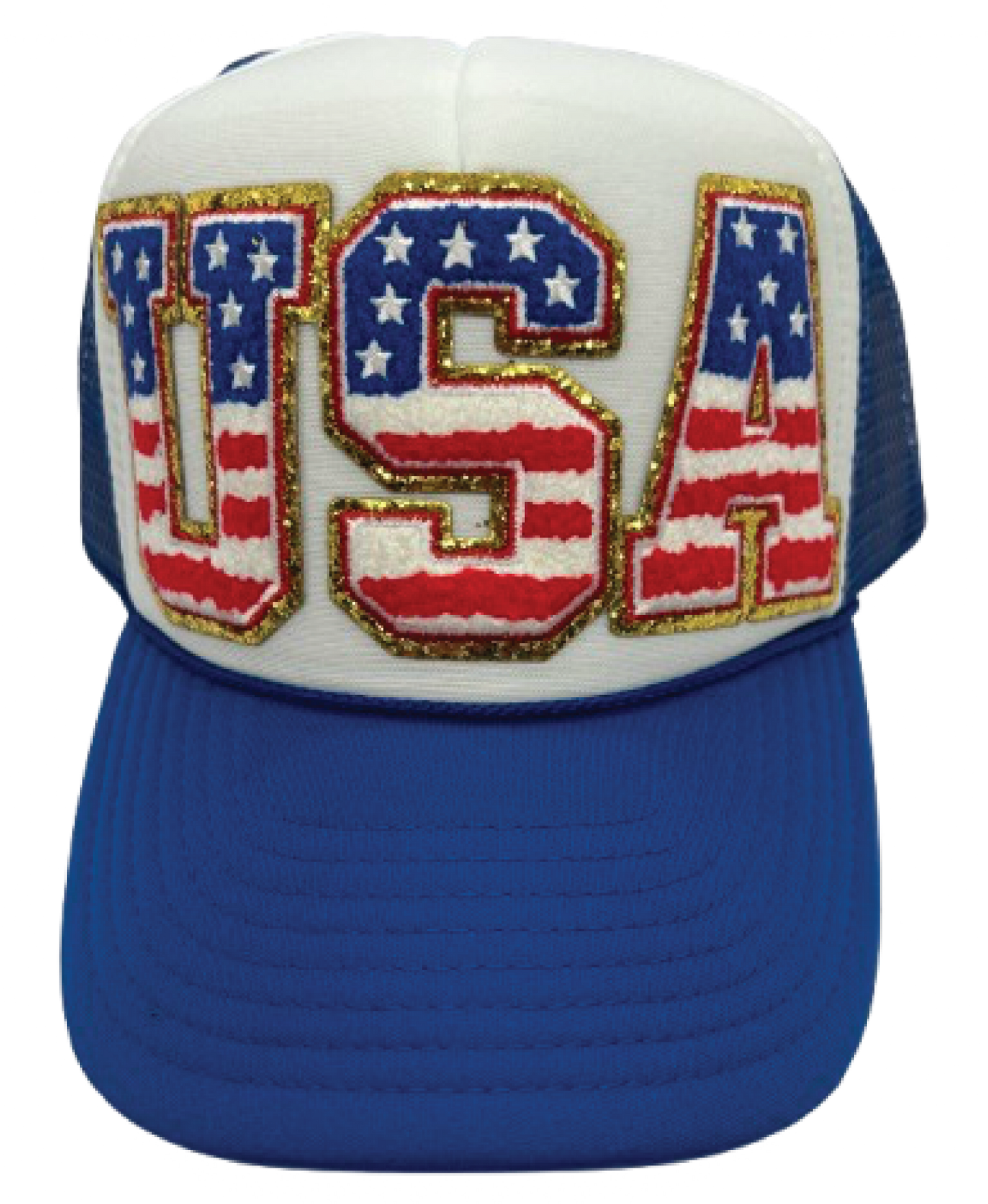 USA Flag Letters Trucker Hats - Grit & Grace Designs