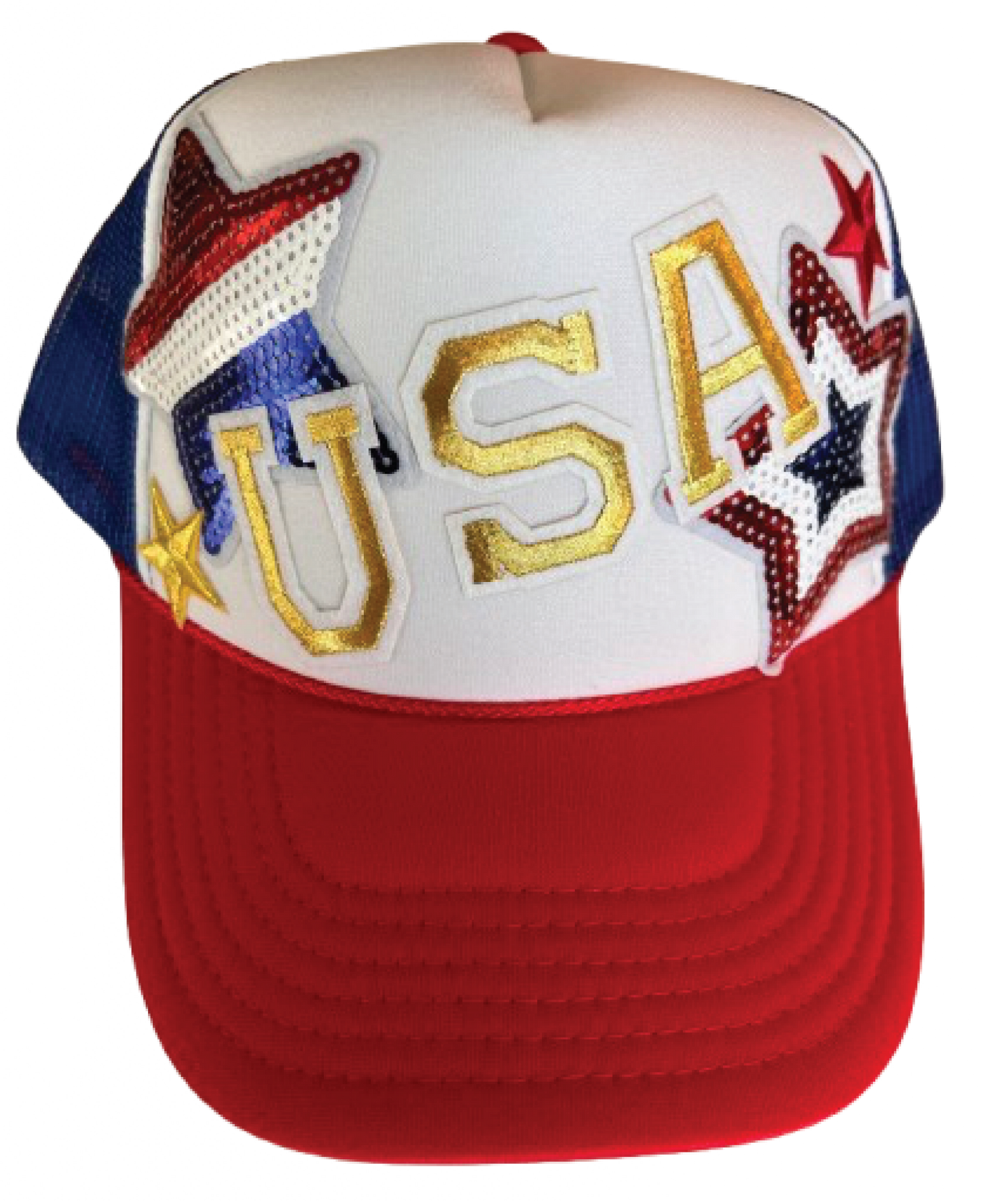 Gold USA Trucker Hats - Grit & Grace Designs