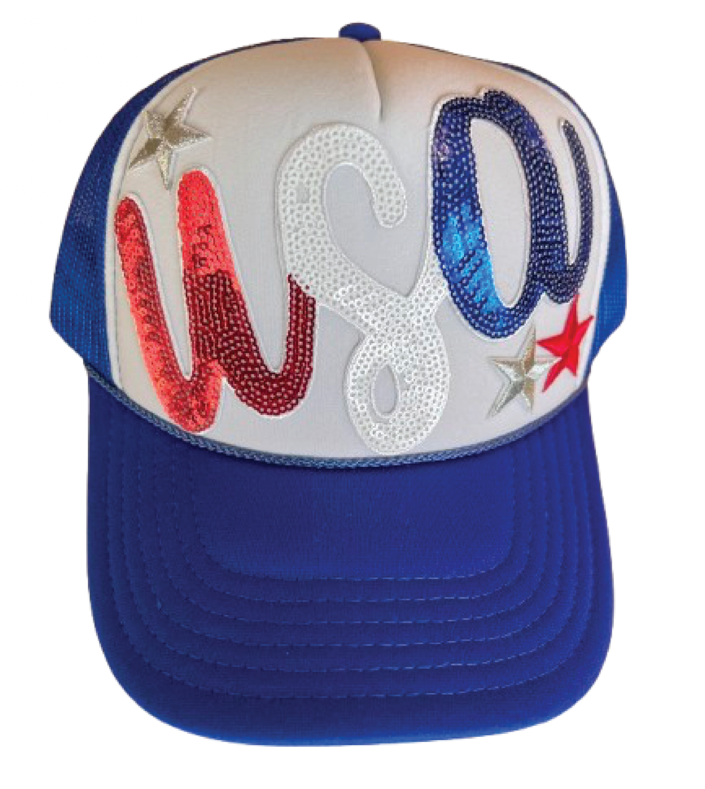 Large sequin USA Trucker Hats - Grit & Grace Designs