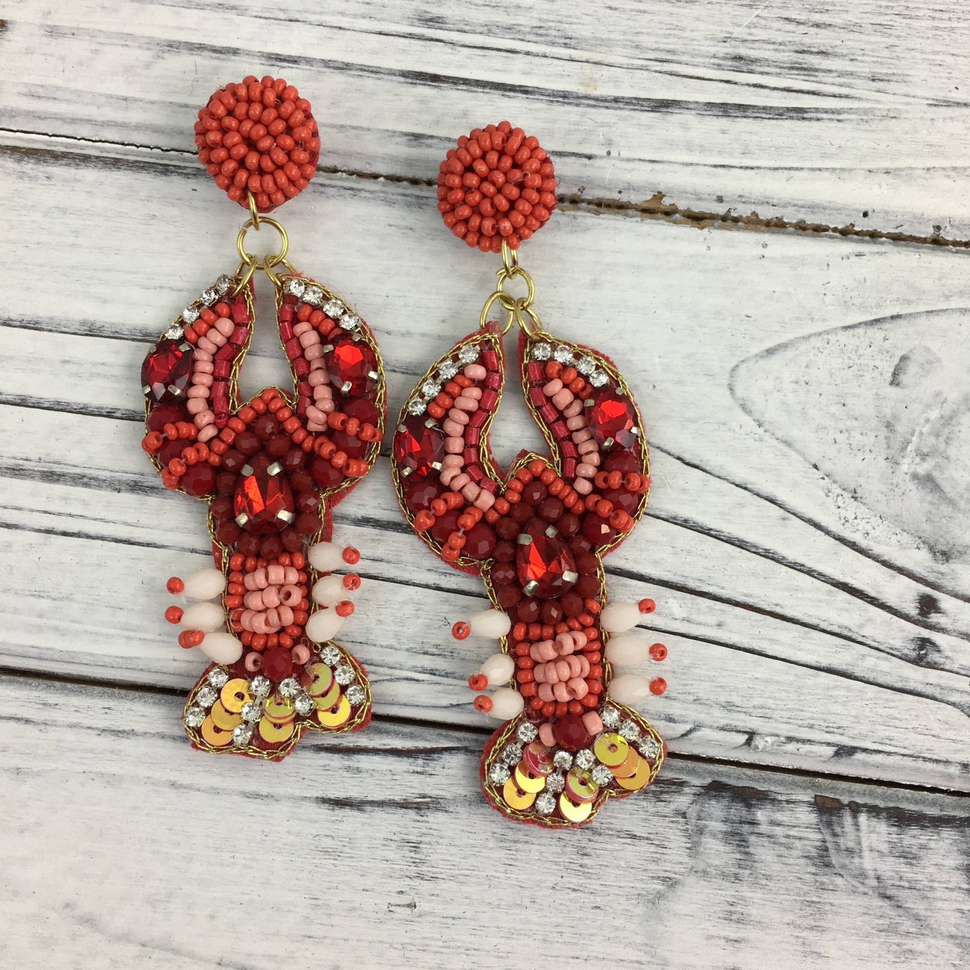 Beautiful Crawfish Earrings - Grit & Grace Designs