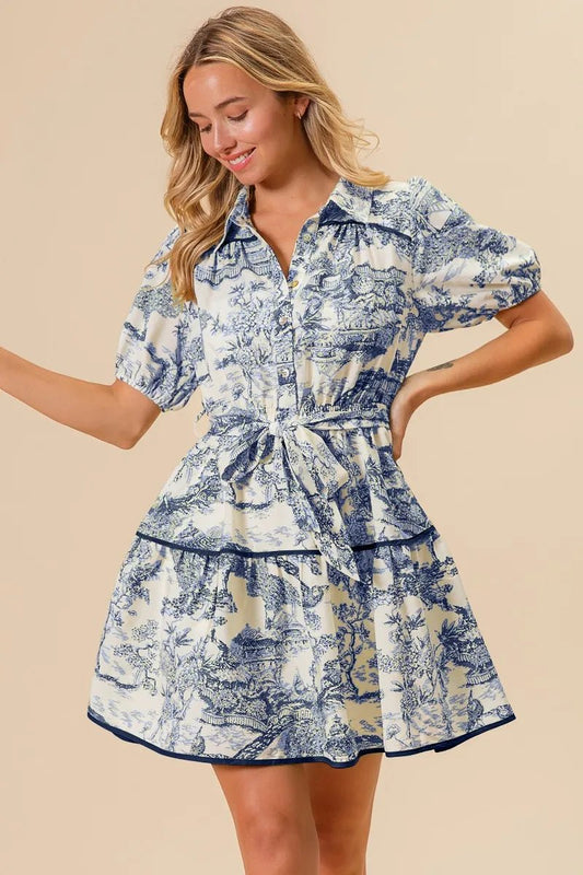 BiBi Woven Printed Tiered Dress - Grit & Grace Designs