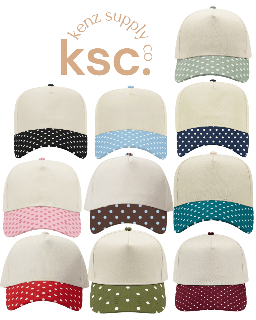 Canvas Hat - Specialty Bill Prints Polka Dots | Vintage Trucker Cap - Grit & Grace Designs