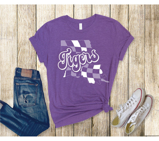 Checkered Tiger Tee - Grit & Grace Designs