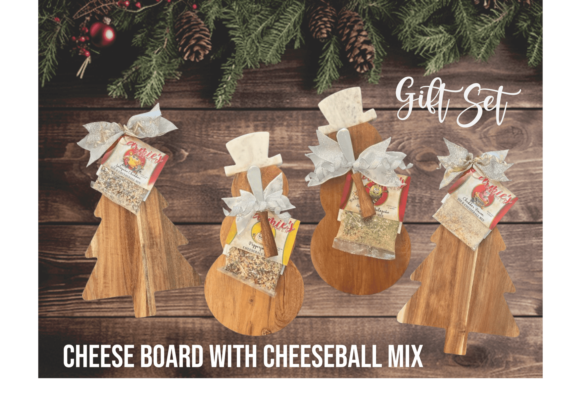 Christmas Cheeseboard with Cheeseball Mix - Grit & Grace Designs