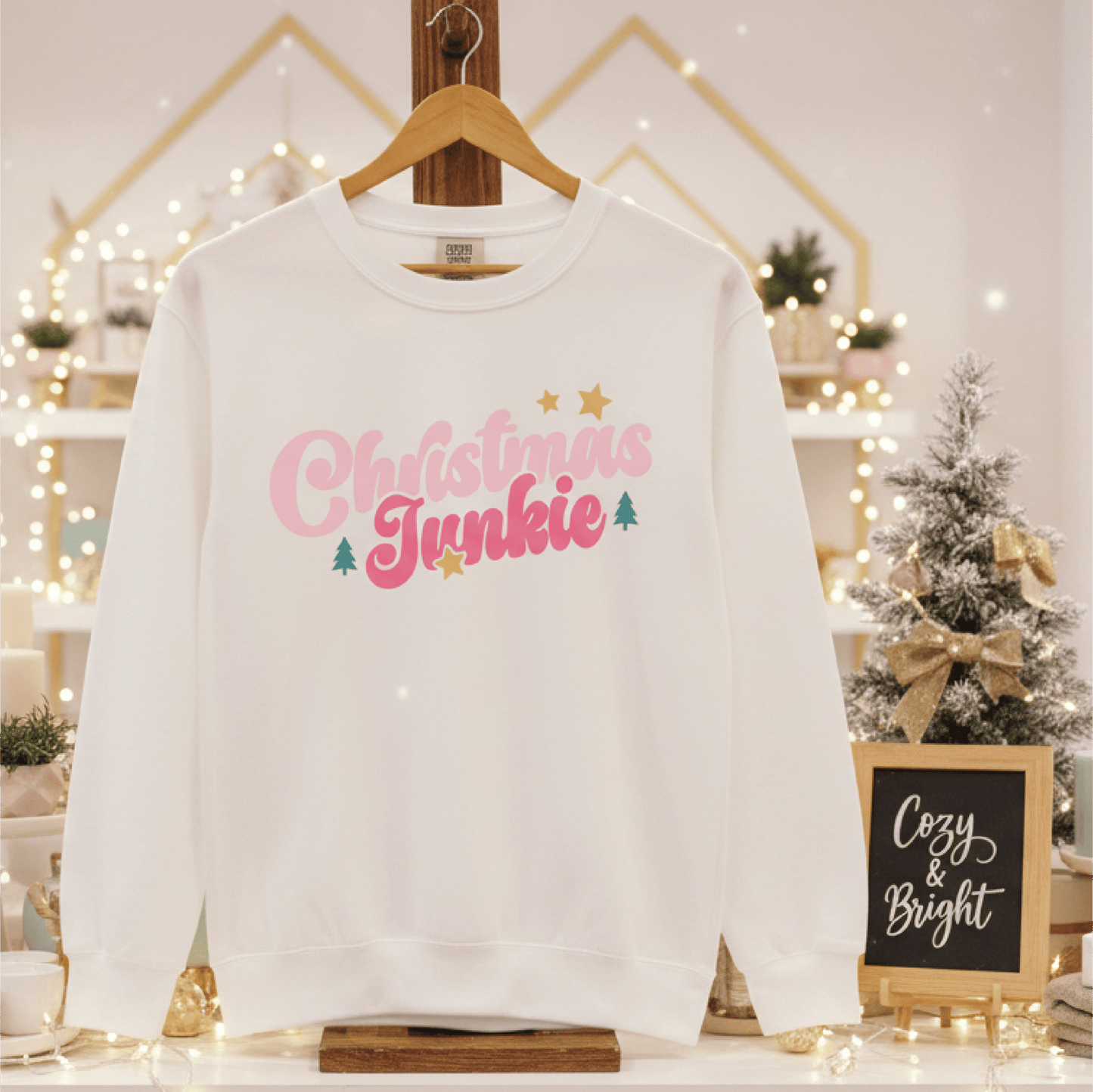Christmas Junkie - Comfort Color Sweatshirts - Grit & Grace Designs