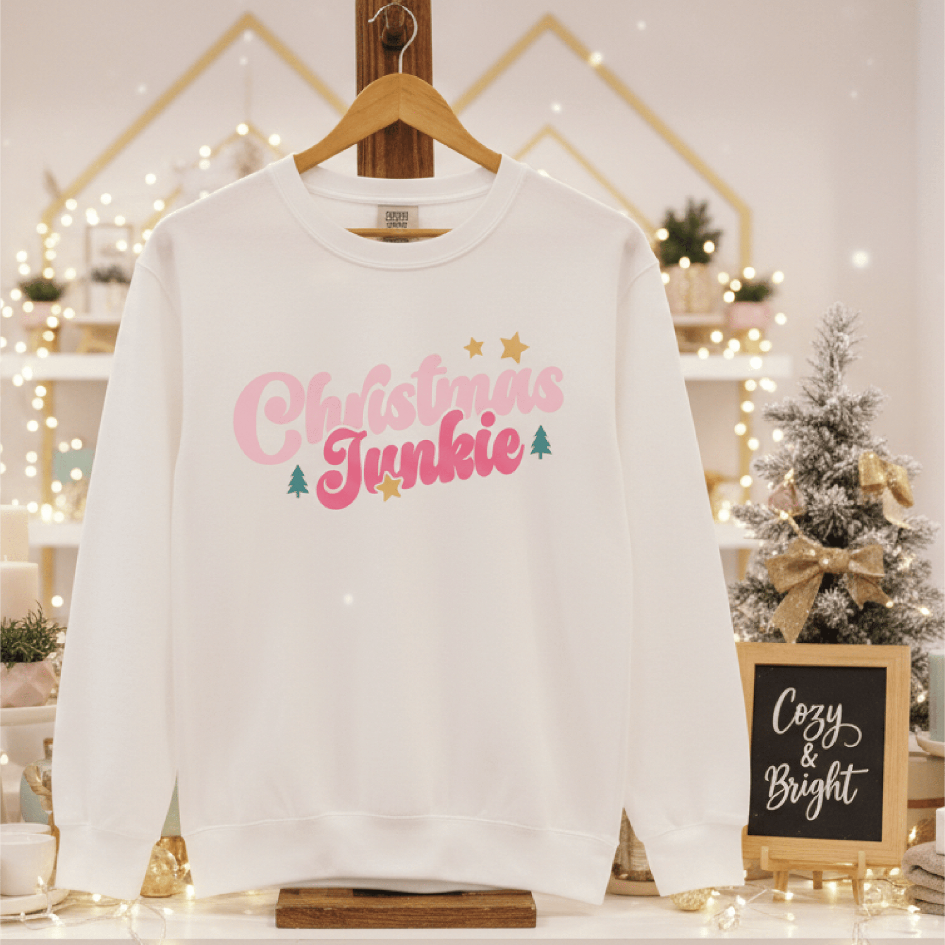 Christmas Junkie - Comfort Color Sweatshirts - Grit & Grace Designs