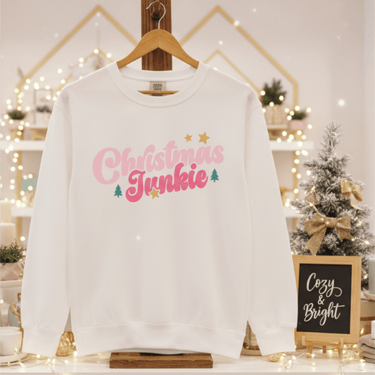 Christmas Junkie - Comfort Color Sweatshirts - Grit & Grace Designs