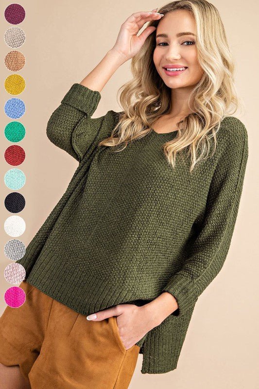 Crew Neck Knit Sweater - Grit & Grace Designs