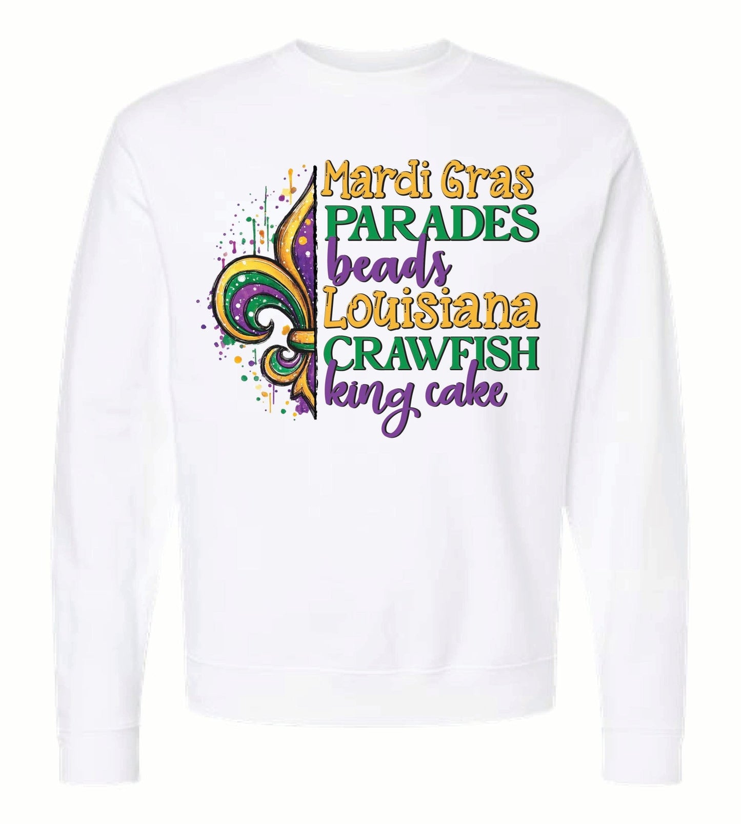 Fleur De Lis Mardi Gras Sweatshirt - Grit & Grace Designs
