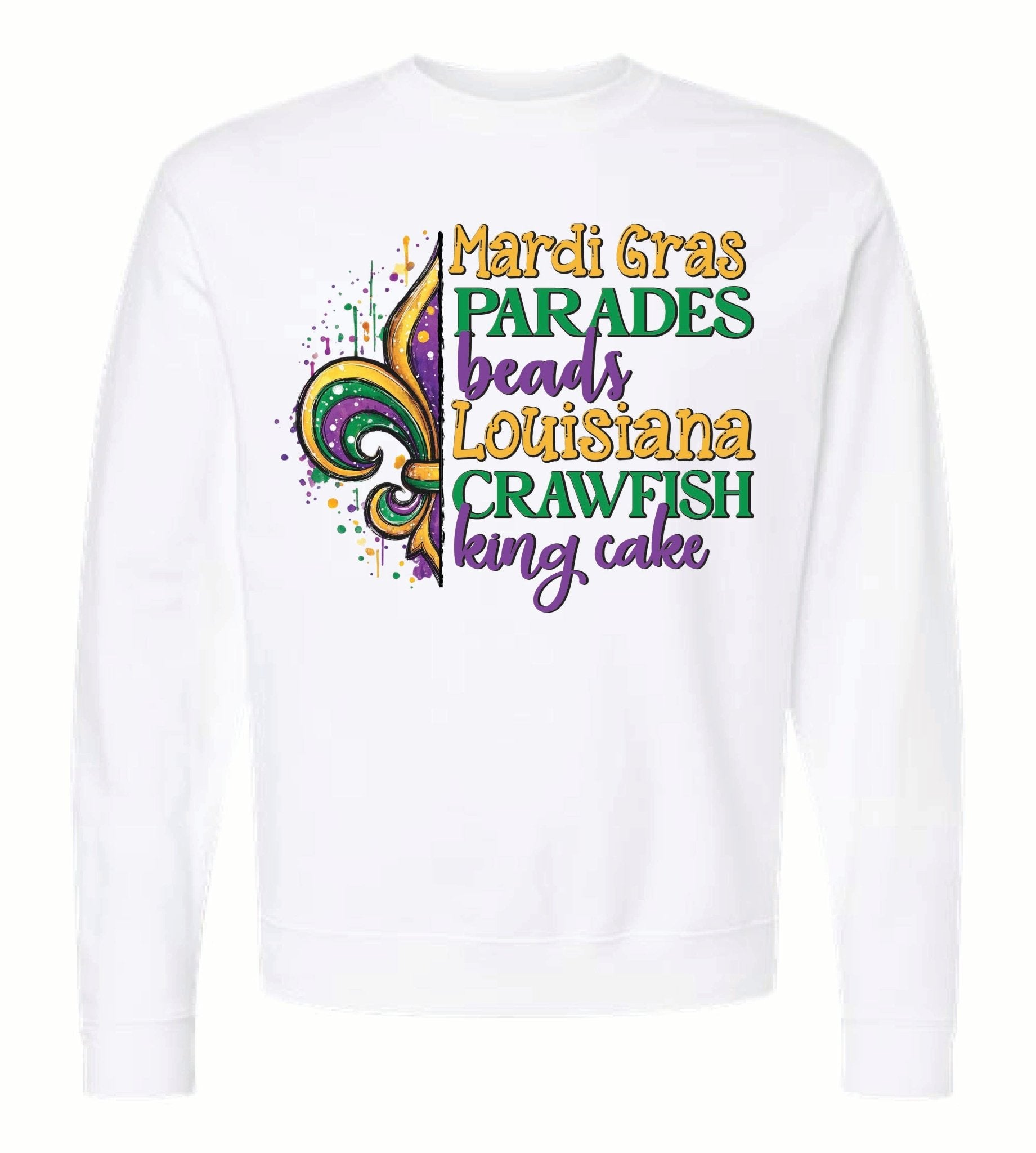 Fleur De Lis Mardi Gras Sweatshirt - Grit & Grace Designs