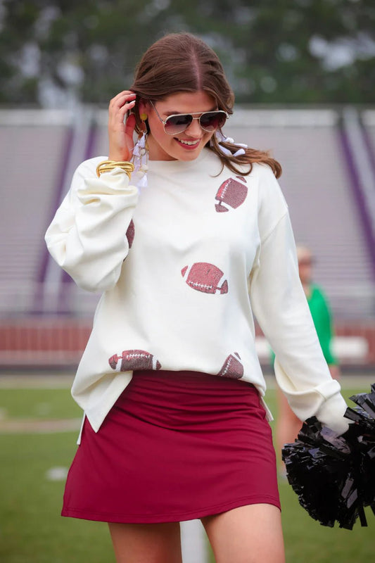 Football Season Sequin Sweatshirt - Grit & Grace Designs