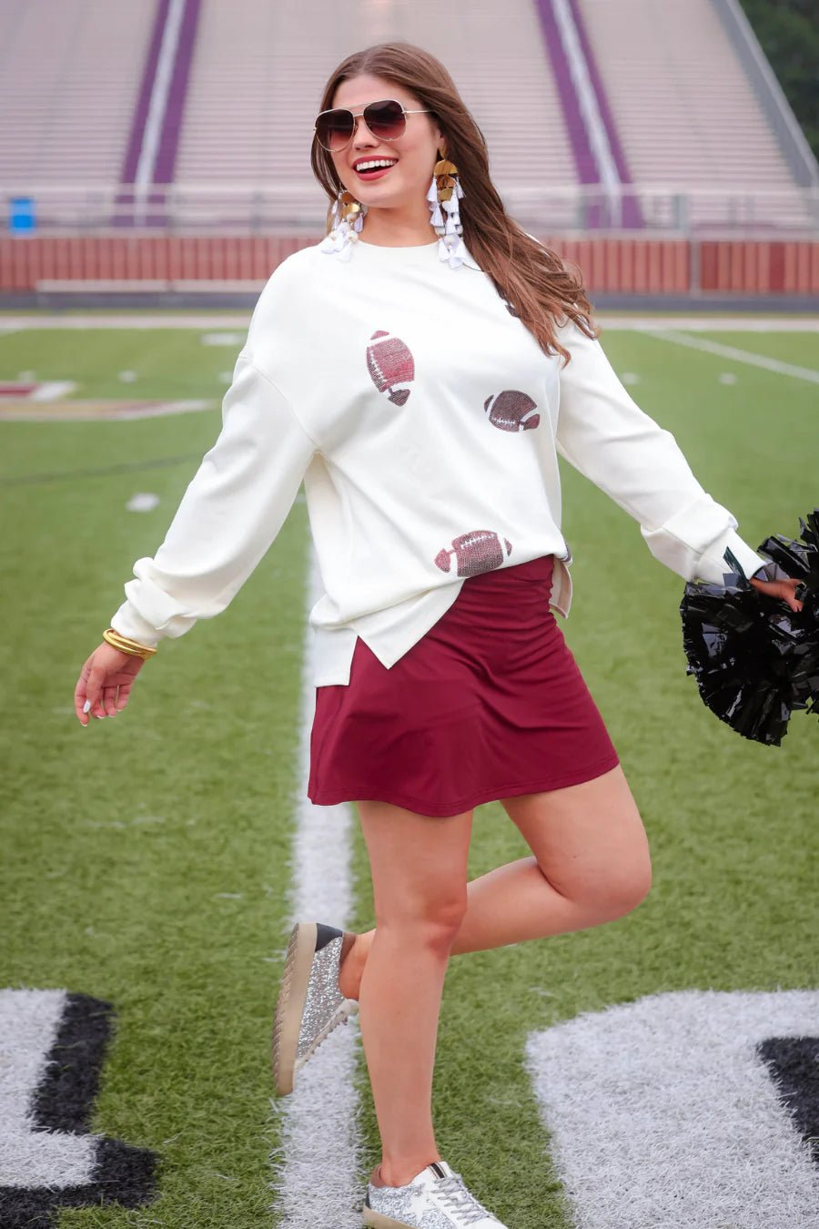 Football Season Sequin Sweatshirt - Grit & Grace Designs