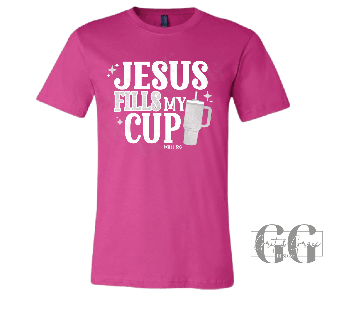 Jesus Fills My Cup - Softstyle Short Sleeve Tee - Grit & Grace Designs