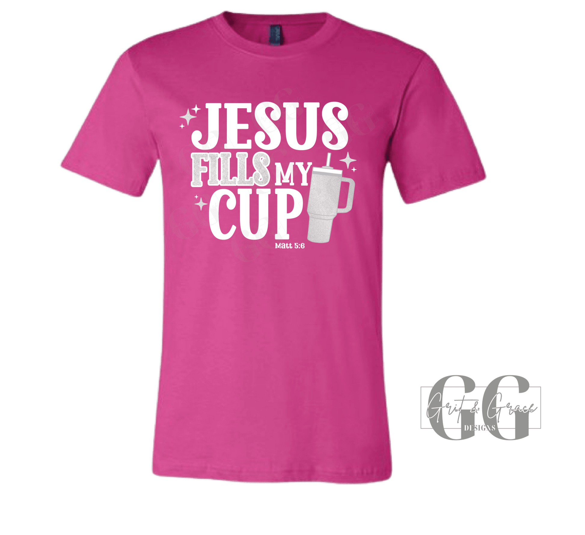 Jesus Fills My Cup - Softstyle Short Sleeve Tee - Grit & Grace Designs