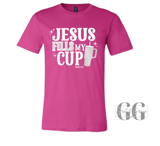 Jesus Fills My Cup - Softstyle Short Sleeve Tee - Grit & Grace Designs