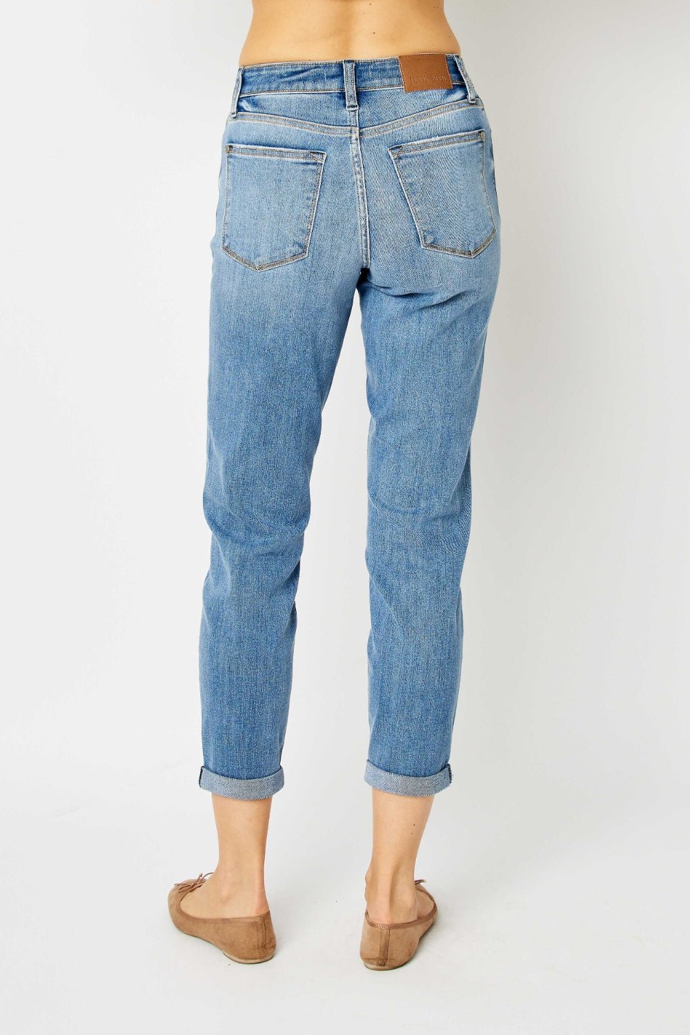 Judy Blue Full Size Cuffed Hem Slim Jeans - Grit & Grace Designs