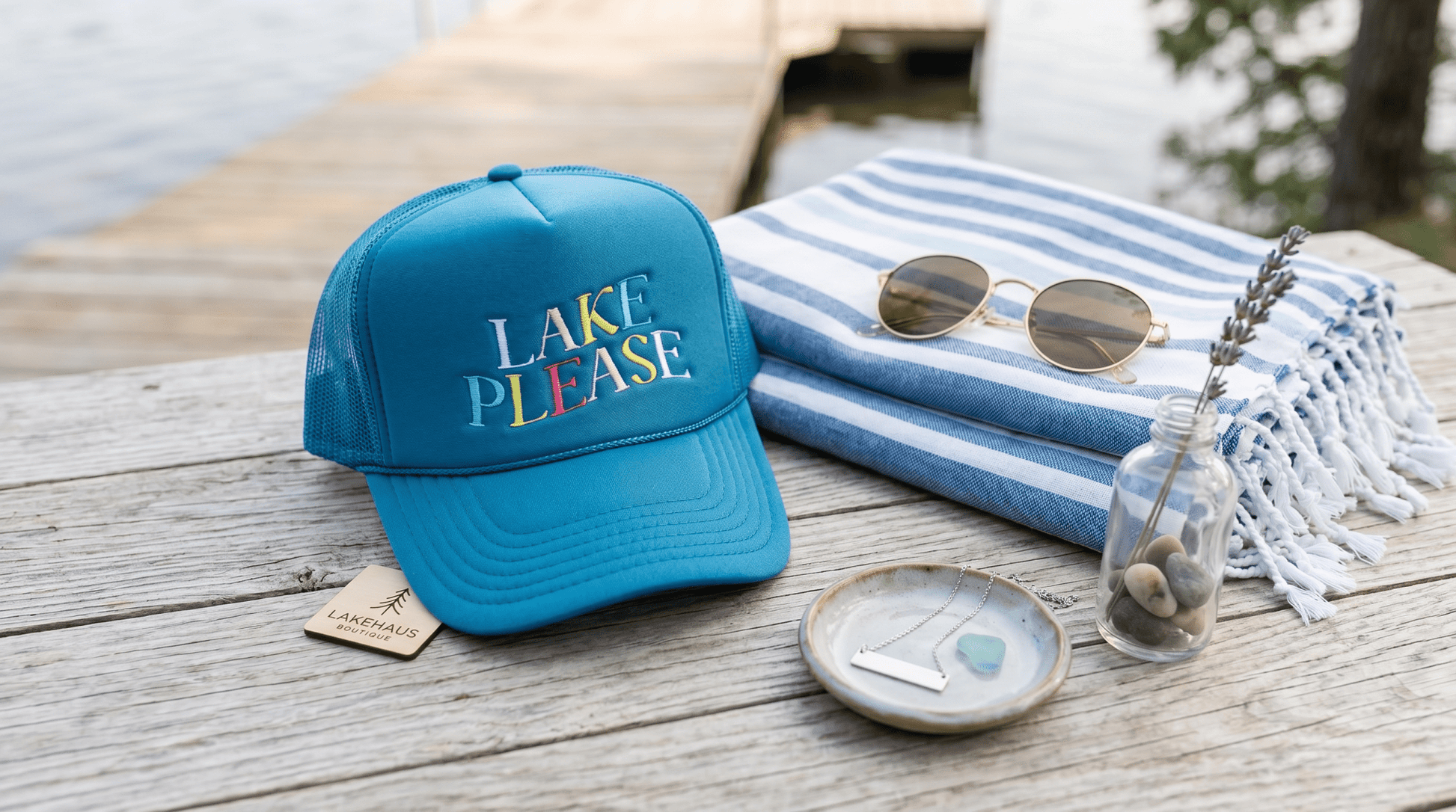 Lake Please Trucker Hat - Grit & Grace Designs