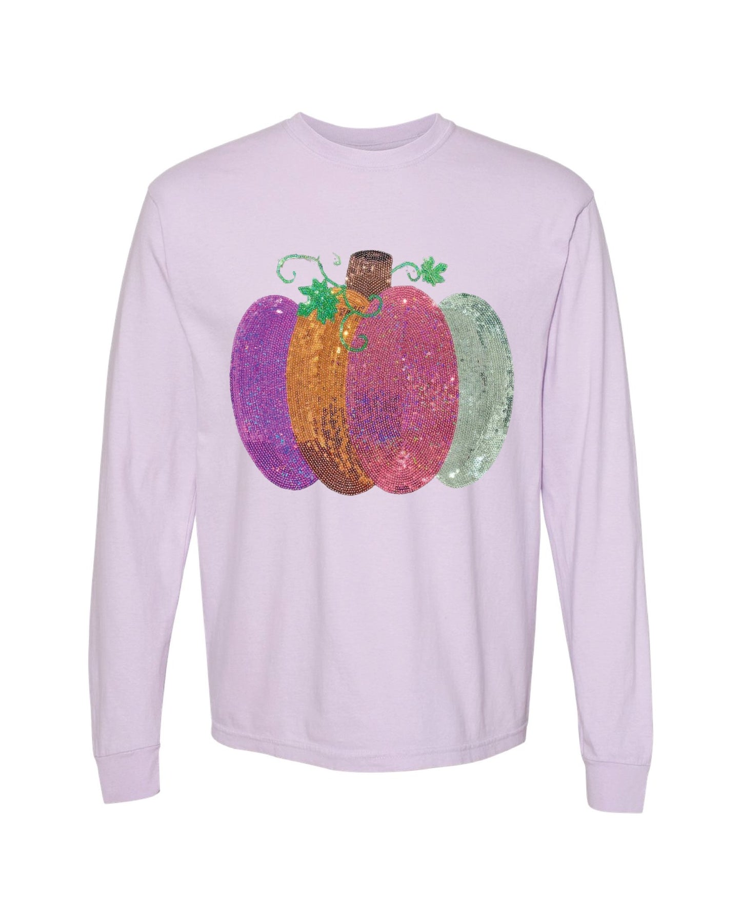 Long Sleeve Sequin Pumpkin Tee - Grit & Grace Designs