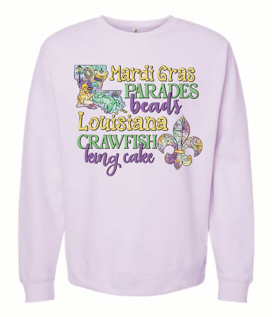 Louisiana Mardi Gras Sweatshirt - Grit & Grace Designs