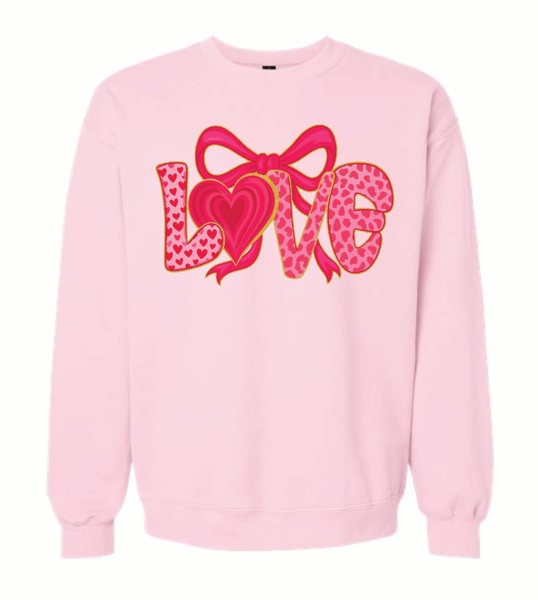 Loved Printed Bow Sweatshirt - Grit & Grace Designs
