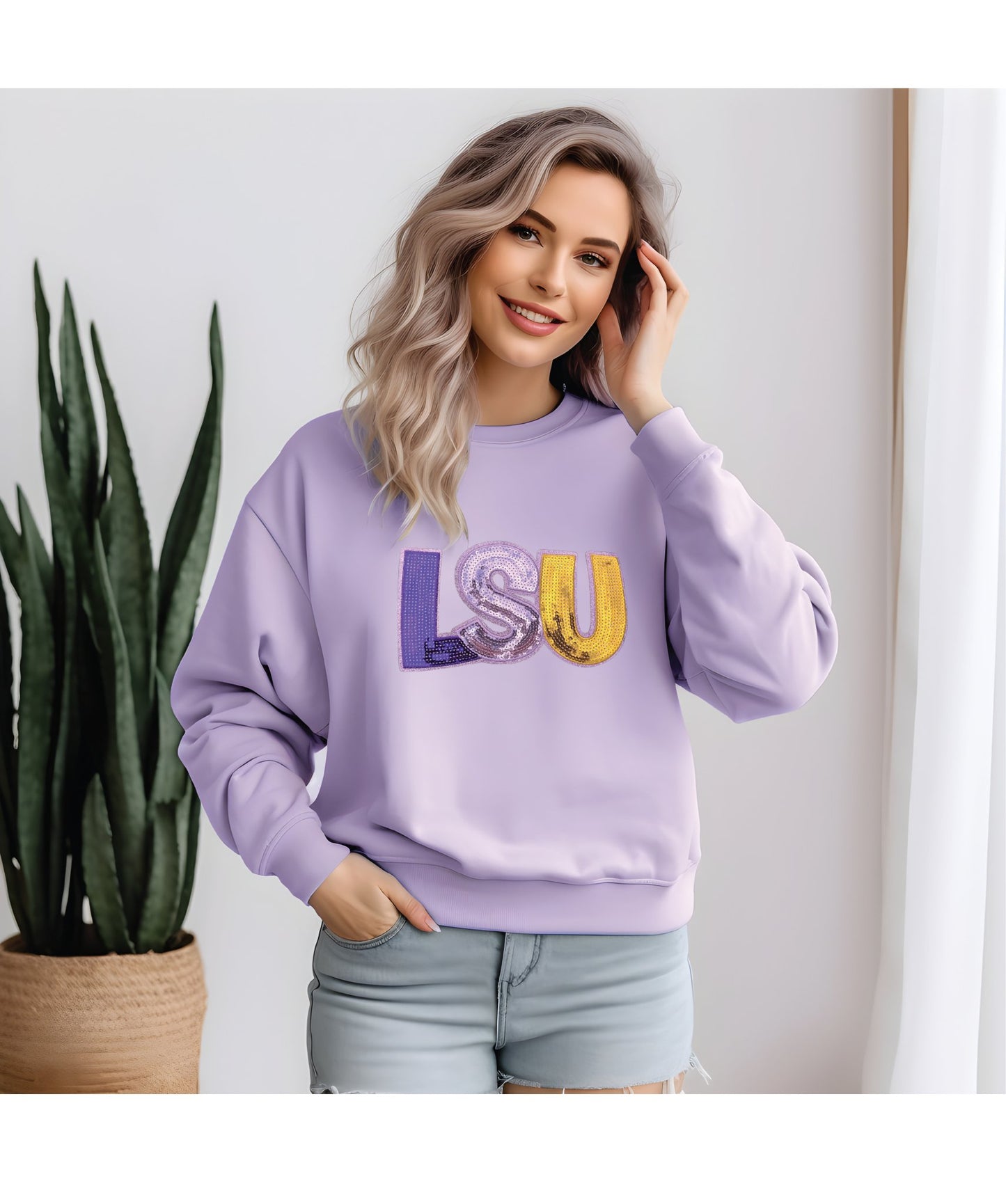 LSU Sequin Sweatshirt - Grit & Grace Designs