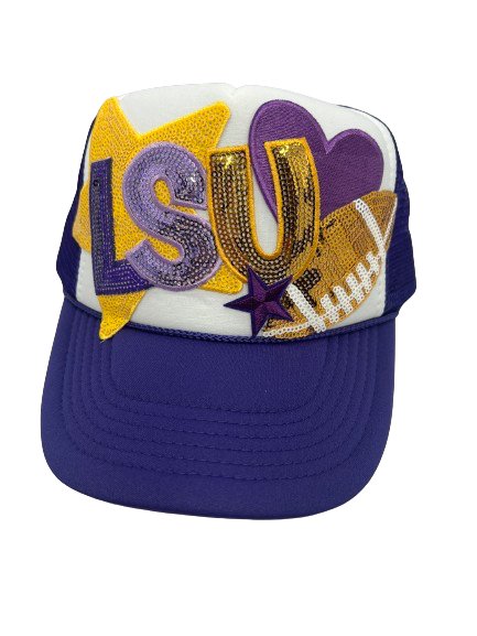 LSU Trucker Hats - Grit & Grace Designs