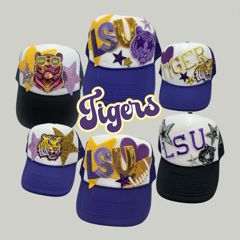 LSU Trucker Hats - Grit & Grace Designs