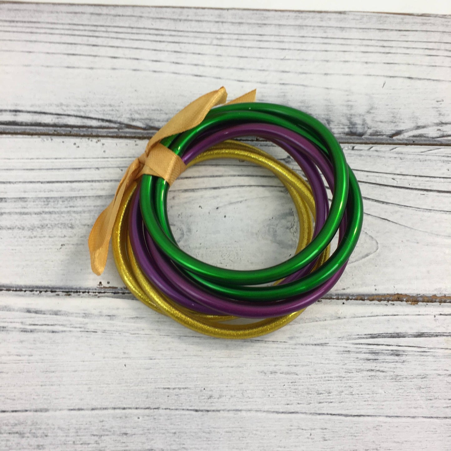 Mardi Gras bangle bracelet set - Grit & Grace Designs