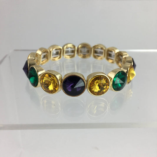 Mardi Gras gemstone stretch Bracelet - Grit & Grace Designs