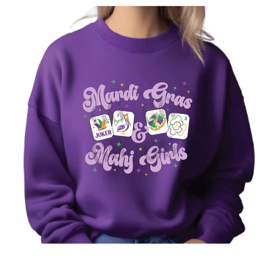 Mardi Gras & Mahj Girls Mahjong Sweatshirt - Grit & Grace Designs